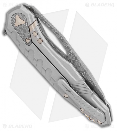 Marfione Custom Knives Sigil Flipper Knife Titanium (3.5" Damascus)