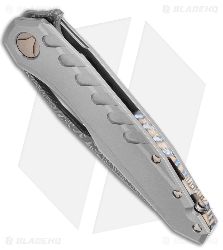 Marfione Custom Knives Sigil Flipper Knife Titanium (3.5" Damascus)