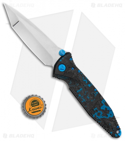 Marfione Custom Socom Elite Tanto Blue CF w/ Blue Ti Hardware (4" Mirror SW)