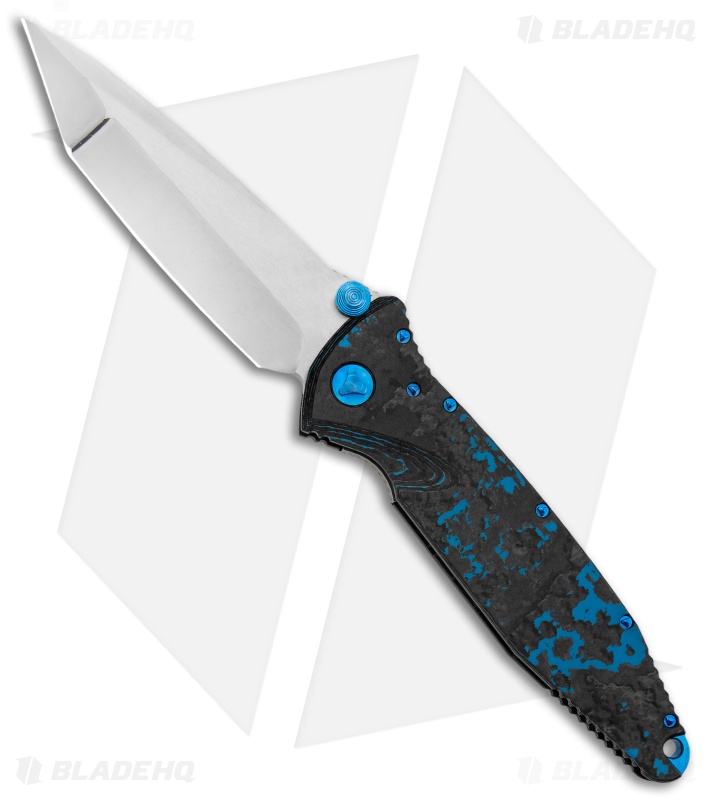 Marfione Custom Socom Elite Tanto Blue CF w/ Blue Ti Hardware (4" Mirror SW)