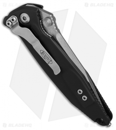 Microtech Socom Elite Manual Knife Black (4" Stonewash Serr) 160-11
