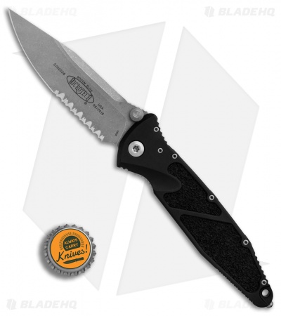 Microtech Socom Elite Manual Knife Black (4" Apocalyptic Serr) 160-11AP