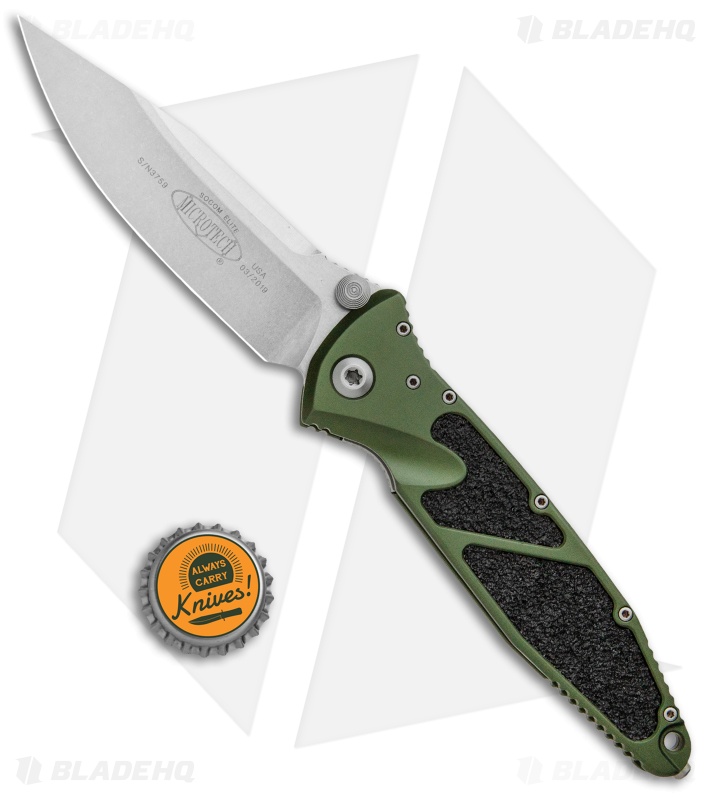 Microtech Socom Elite - Manual Knife | OD Green + Stonewash | Blade HQ