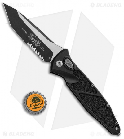 Microtech Socom Elite T/E Automatic Knife Black (4" Two Tone Serr) 161A-2