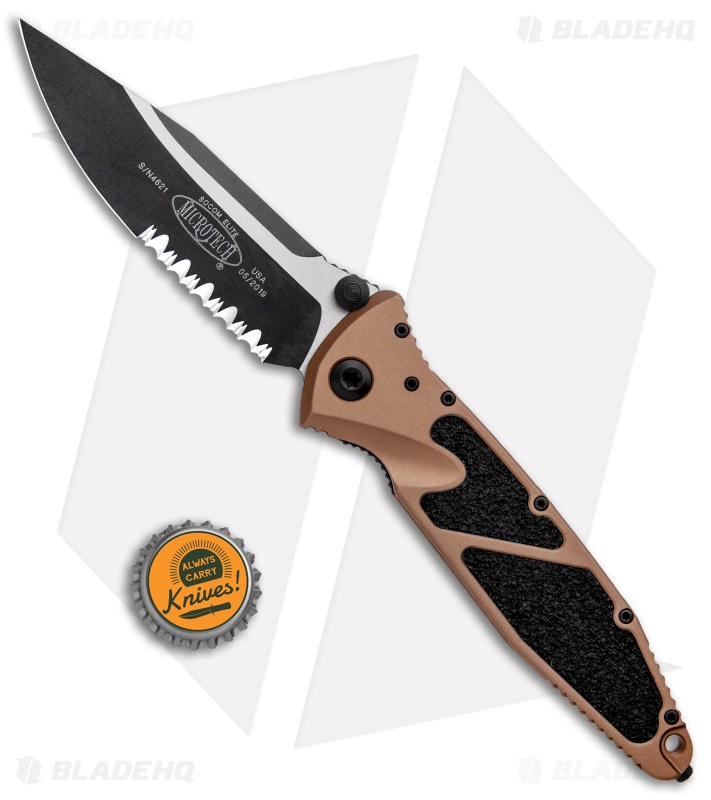 Microtech Socom Elite - Manual Knife | Tan + Black Serrated