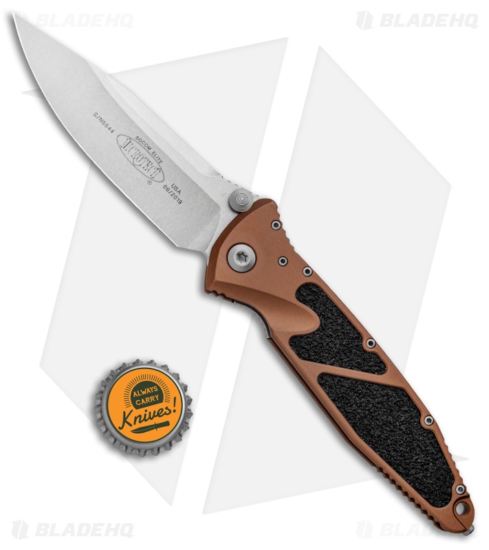 Microtech Socom Elite Manual Knife Tan (4" Stonewash) 160-10TA