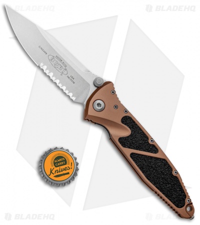 Microtech Socom Elite Manual Knife Tan (4" Stonewash Serr) 160-11TA