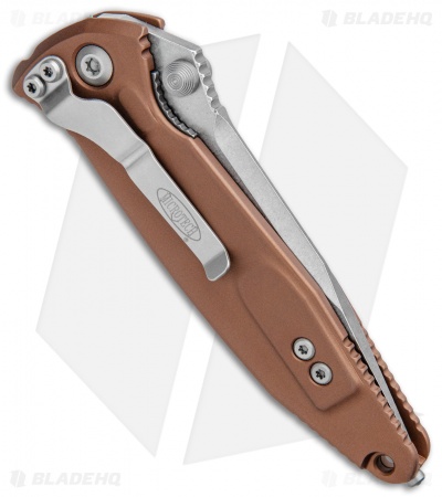 Microtech Socom Elite Manual Knife Tan (4" Stonewash Serr) 160-11TA