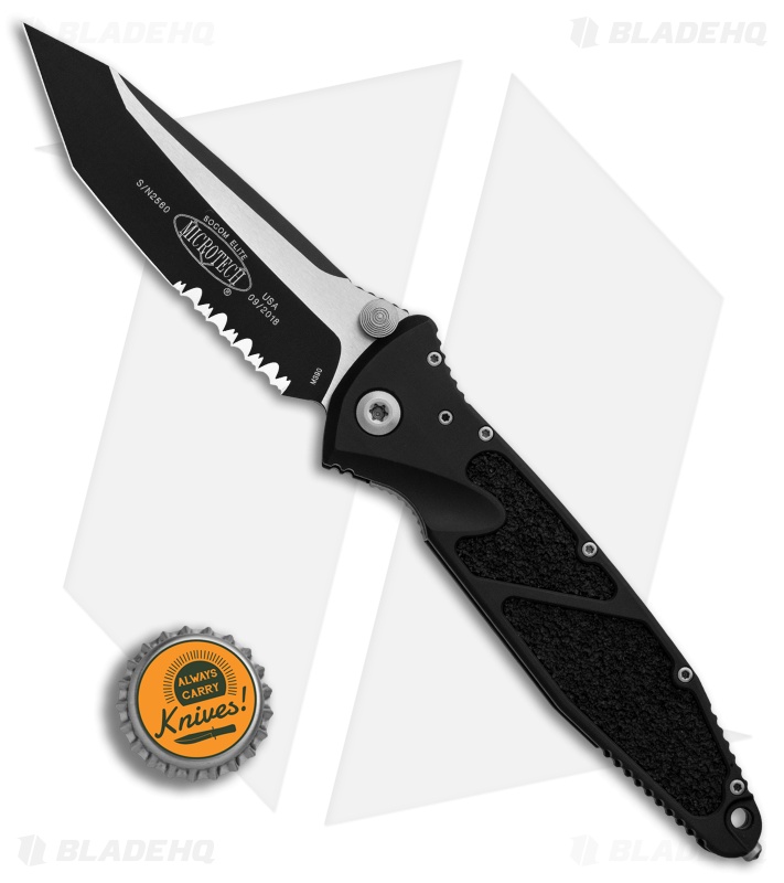 Microtech Socom Elite Tanto Manual Knife (4" Black Serr) 161-2