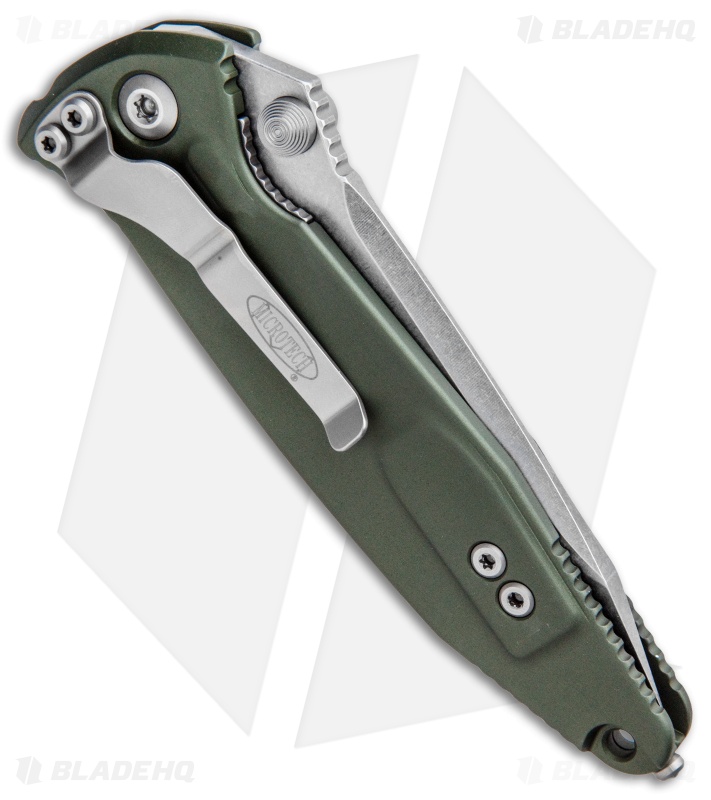 Microtech Socom Elite Tanto Manual Knife OD Green (4" Stonewash) 161-10OD