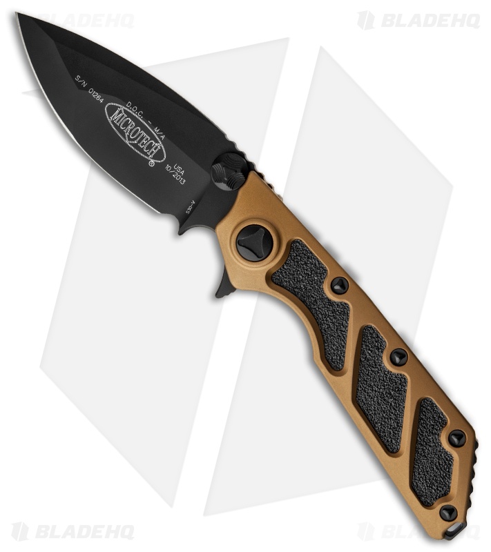 Microtech DOC Flipper Knife Tan Aluminum (3.75