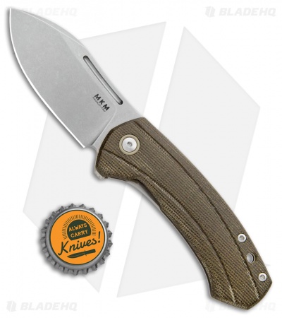 MKM Voxnaes Colvera Frame Lock Knife OD Green Micarta (2.91" Stonewash)