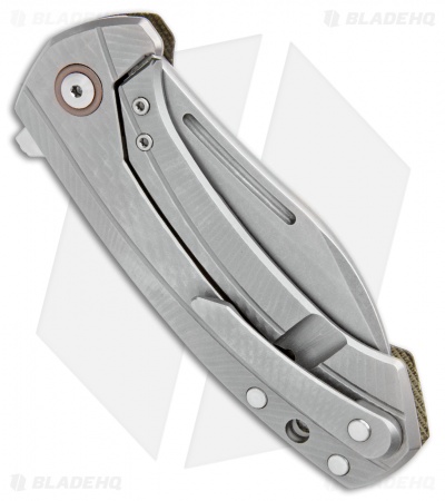 MKM Voxnaes Colvera Frame Lock Knife OD Green Micarta (2.91" Stonewash)