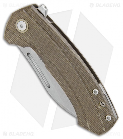 MKM Voxnaes Colvera Frame Lock Knife OD Green Micarta (2.91" Stonewash)