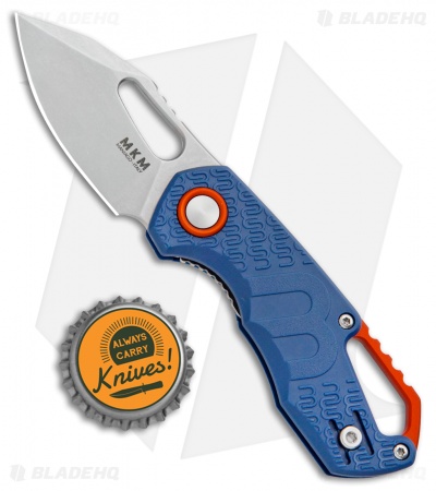 MKM Voxnaes Isonzo Clip Point Liner Lock Knife Blue FRN (2.25" Stonewash)