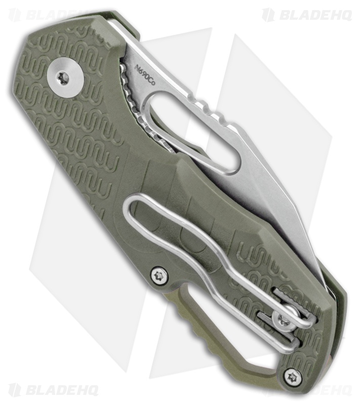 MKM Voxnaes Isonzo Clip Point Liner Lock Knife Green FRN (2.25" Stonewash)