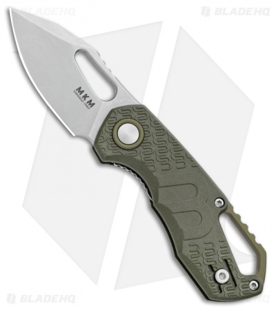 MKM Voxnaes Isonzo Clip Point Liner Lock Knife Green FRN (2.25" Stonewash)