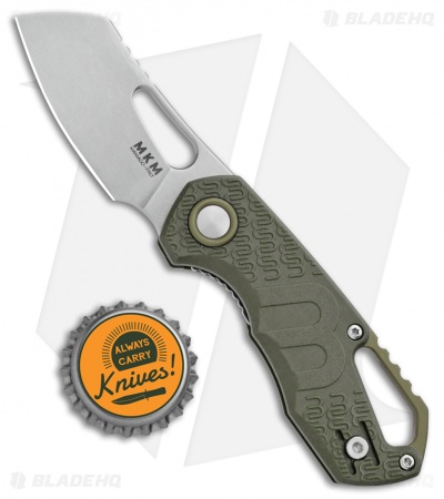 MKM Voxnaes Isonzo Sheepsfoot Liner Lock Knife Green FRN (2.25" Stonewash)