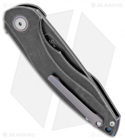 MKM Voxnaes Timavo Liner Lock Knife Black Ti (2.87" Black SW)