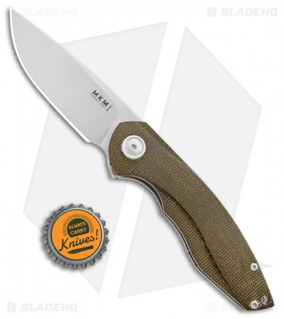 MKM Voxnaes Timavo Liner Lock Knife OD Green Micarta (2.87" Stonewash)