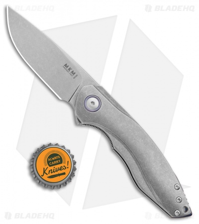 MKM Voxnaes Timavo Liner Lock Knife Tumbled Ti (2.87" Stonewash)