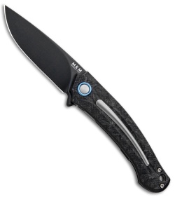 MKM Burnley Arvenis Frame Lock Flipper Knife Marble Carbon Fiber (3.35" Black)