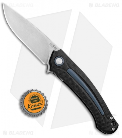 MKM Burnley Arvenis Liner Lock Flipper Knife Black G-10/Gray Al (3.35" Satin)