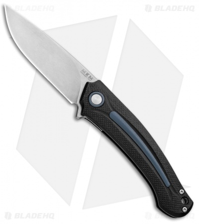 MKM Burnley Arvenis Liner Lock Flipper Knife Black G-10/Gray Al (3.35" Satin)