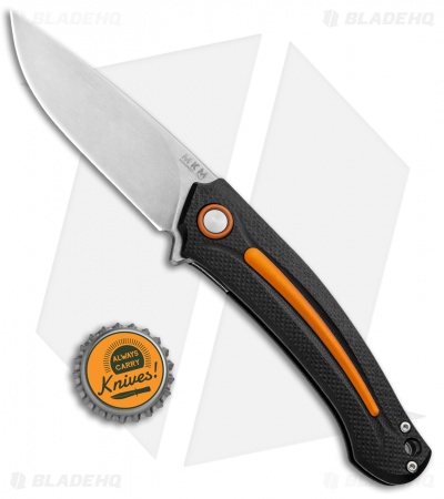 MKM Burnley Arvenis Liner Lock Flipper Knife Black G-10/Orange Al (3.35" Satin)