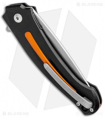 MKM Burnley Arvenis Liner Lock Flipper Knife Black G-10/Orange Al (3.35" Satin)