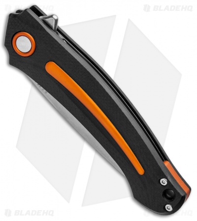 MKM Burnley Arvenis Liner Lock Flipper Knife Black G-10/Orange Al (3.35" Satin)