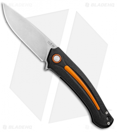 MKM Burnley Arvenis Liner Lock Flipper Knife Black G-10/Orange Al (3.35" Satin)