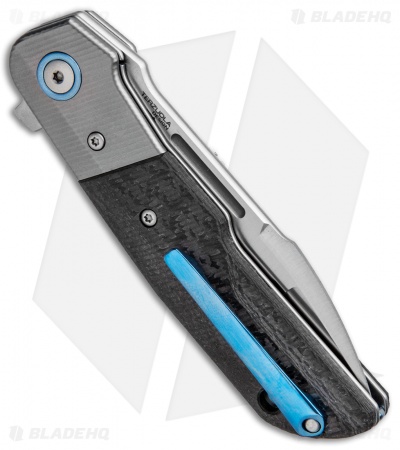 MKM Terzuola Clap Liner Lock Knife Carbon Fiber/Ti Bolster (3" Satin) LS01-CT