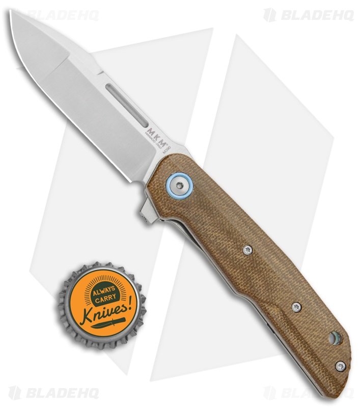 MKM Terzuola Clap Liner Lock Knife Green Canvas Micarta (3" Satin) LS01-GC