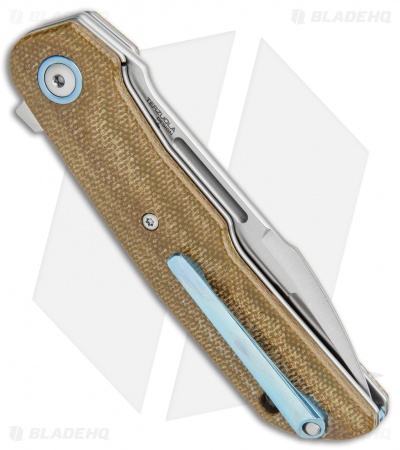 MKM Terzuola Clap Liner Lock Knife Green Canvas Micarta (3" Satin) LS01-GC