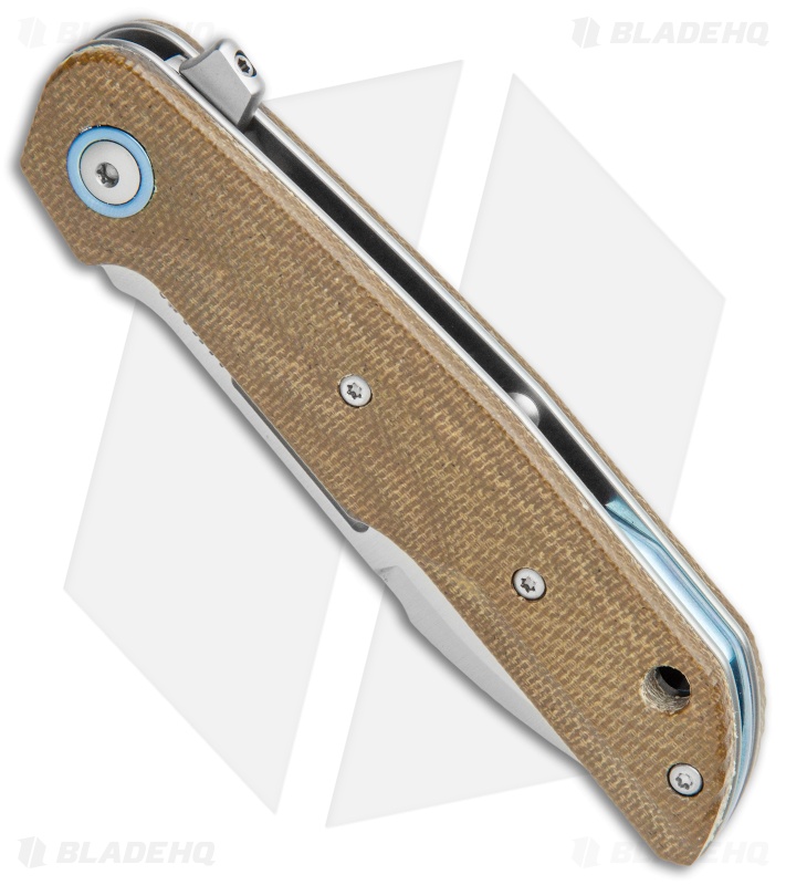 MKM Terzuola Clap Liner Lock Knife Green Canvas Micarta (3" Satin) LS01-GC