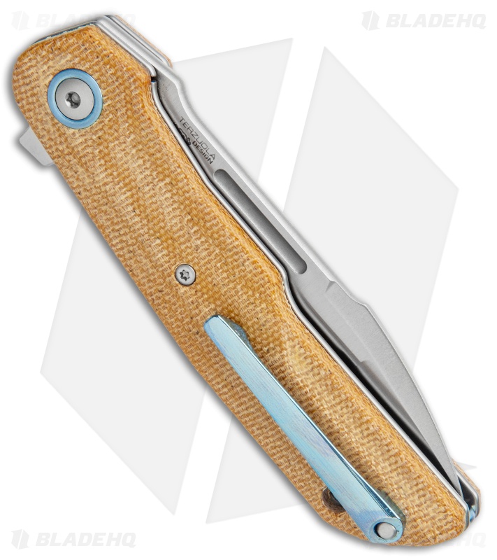 MKM Terzuola Clap Liner Lock Knife Natural Canvas Micarta (3" Satin) LS01-NC