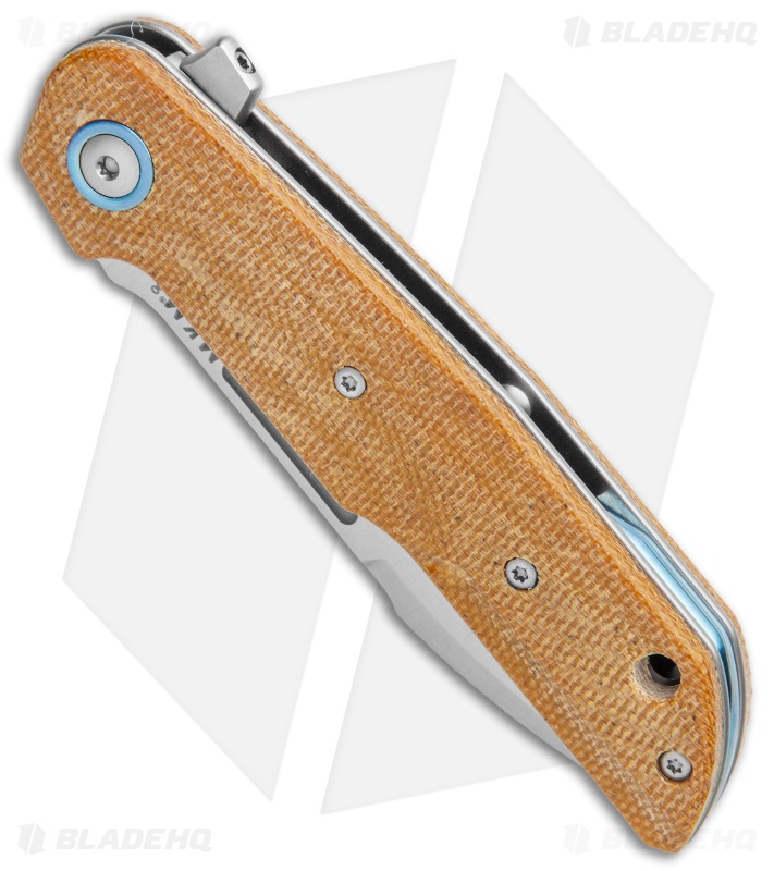 MKM Terzuola Clap Liner Lock Knife Natural Canvas Micarta (3" Satin) LS01-NC