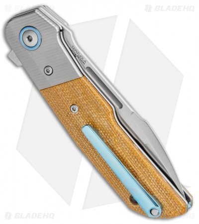 MKM Terzuola Clap Liner Lock Knife Natural Micarta/Ti Bolster (3" Satin)