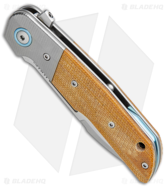MKM Terzuola Clap Liner Lock Knife Natural Micarta/Ti Bolster (3" Satin)