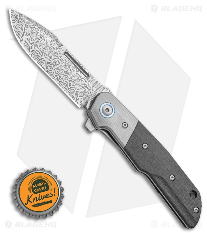 MKM Terzuola Clap Knife | CF + Damasteel - Blade HQ