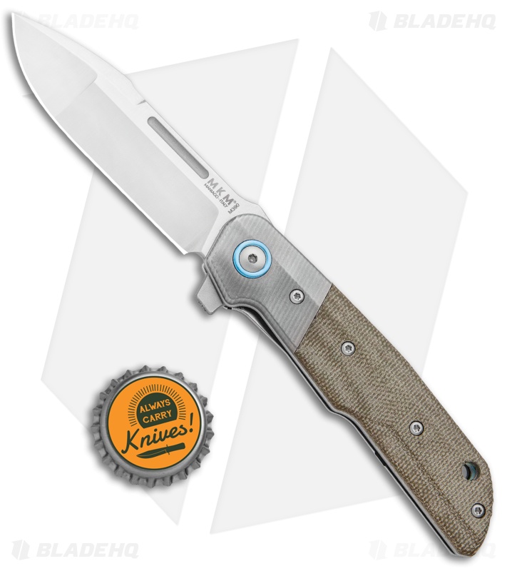 MKM Terzuola Clap | Liner Lock Knife | Green Micarta/Ti Bolster