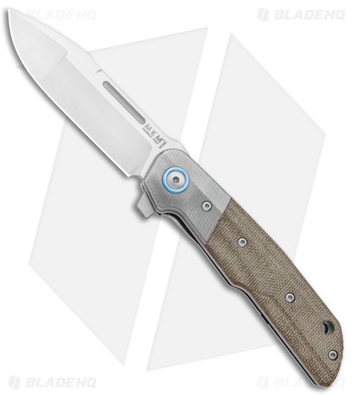 MKM Terzuola Clap Liner Lock Knife Green Micarta/Ti Bolster (3" Satin) LS01-GCT