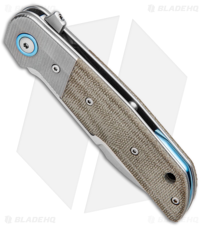 MKM Terzuola Clap Liner Lock Knife Green Micarta/Ti Bolster (3" Satin) LS01-GCT