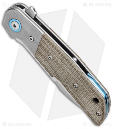 MKM Terzuola Clap Liner Lock Knife Green Micarta/Ti Bolster (3" Satin) LS01-GCT