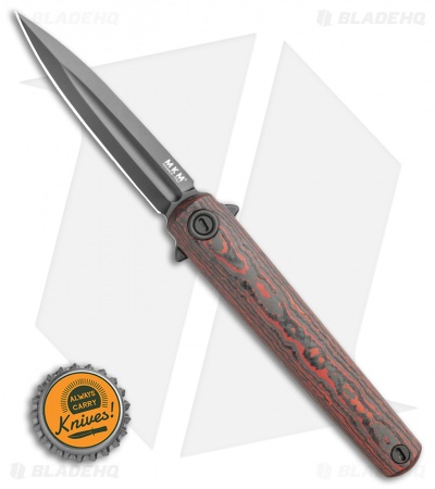 MKM Zieba Flame Dagger Frame Lock Knife Red Lava CF (2.9" Black PVD) FL02-FCLTD