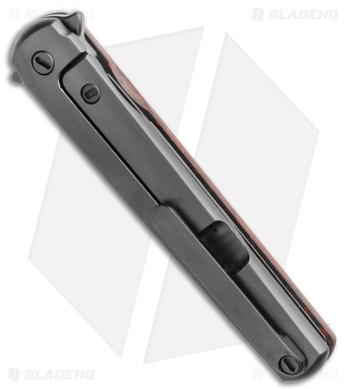 MKM Zieba Flame Dagger Frame Lock Knife Red Lava CF (2.9" Black PVD) FL02-FCLTD