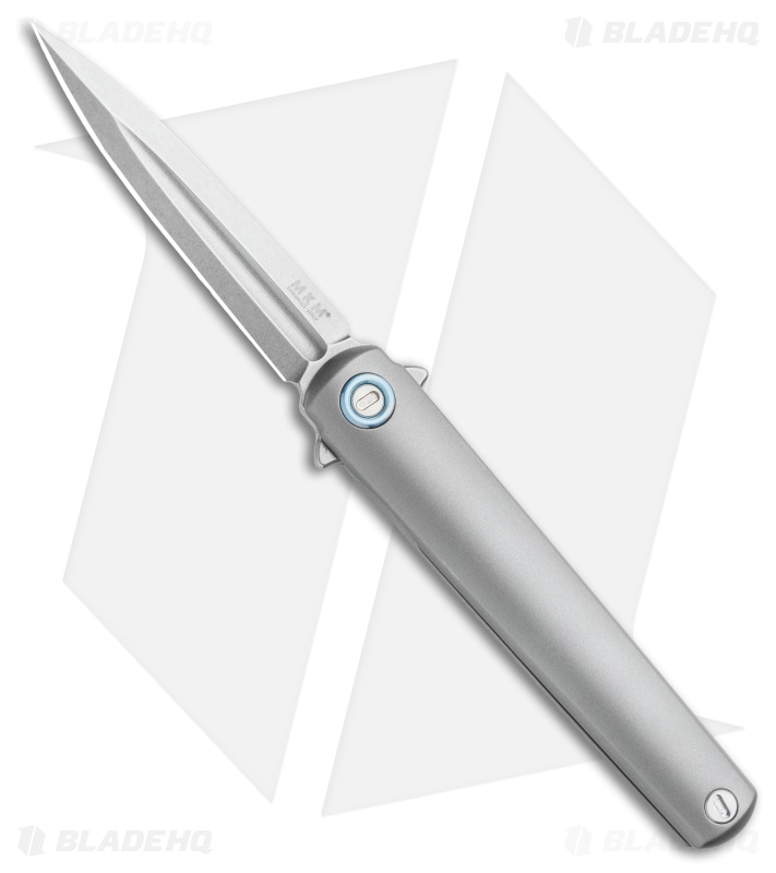 MKM Zieba Flame Frame Lock Knife | Dagger | Sandblasted Titanium MKM Zieba Flame Frame Lock Knife | Dagger | Sandblasted Titanium