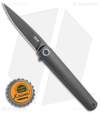MKM Zieba Flame Drop Point Frame Lock Knife Black Ti (2.9" Black SW) FL01-TDSW