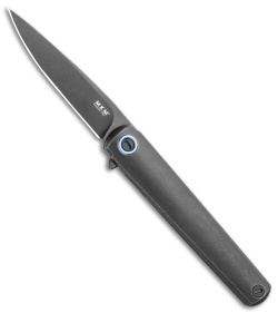 MKM Zieba Flame Drop Point Frame Lock Knife Black Ti (2.9" Black SW) FL01-TDSW